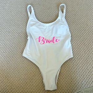 Bride Barbie one piece! Cheeky swim Bachelorette party swimwear S-M